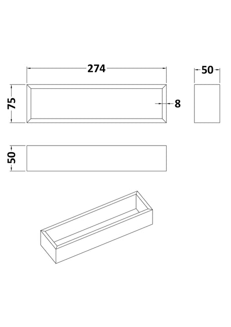 Accessories Straight Bamboo Drawer Organiser