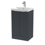 Hudson Reed Fluted 500mm Floor Standing Vanity Unit Including Basin