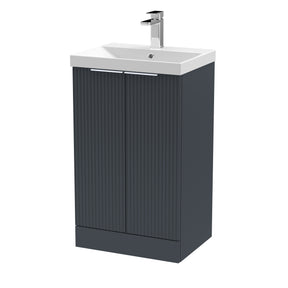 Hudson Reed Fluted 500mm Floor Standing Vanity Unit Including Basin