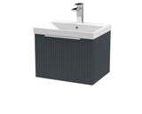 Hudson Reed Fluted 500mm Wall Hung Single Drawer Vanity Unit With Basin