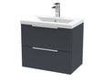 Hudson Reed Fluted 600mm Wall Hung 2-Drawer Vanity Unit Including Basin