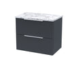 Hudson Reed Fluted 600mm Wall Hung 2-Drawer Vanity Unit With Laminate Worktop