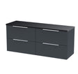 Hudson Reed Fluted 1200mm Wall Hung 4-Drawer Vanity Unit With Laminate Worktop