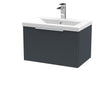 Hudson Reed Fluted 600mm Wall Hung Single Drawer Vanity Unit With Basin