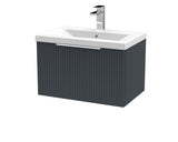 Hudson Reed Fluted 600mm Wall Hung Single Drawer Vanity Unit With Basin