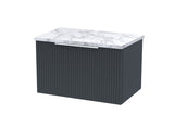 Hudson Reed Fluted 600mm Wall Hung Single Drawer Vanity Unit With Laminate Worktop