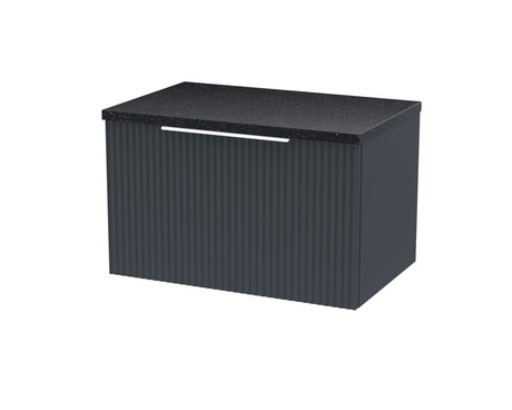 Hudson Reed Fluted 600mm Wall Hung Single Drawer Vanity Unit With Laminate Top