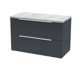 Hudson Reed Fluted 805mm Wall Hung 2-Drawer Vanity Unit With Laminate Top