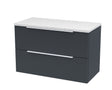 Hudson Reed Fluted 800mm Wall Hung 2-Drawer Vanity Unit With Laminate Top