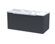 Hudson Reed Fluted 800mm Wall Hung Single Drawer Vanity Unit With Laminate Worktop