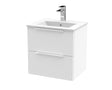 Hudson Reed Fluted 500mm Wall Hung 2-Drawer Vanity Unit Including Basin
