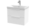 Hudson Reed Fluted 600mm Wall Hung 2-Drawer Vanity Unit With Ceramic Basin