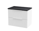 Hudson Reed Fluted 600mm Wall Hung 2-Drawer Vanity Unit With Laminate Top