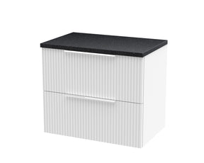 Hudson Reed Fluted 600mm Wall Hung 2-Drawer Vanity Unit With Laminate Top