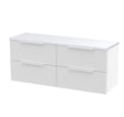 Hudson Reed Fluted 1200mm Wall Hung 4-Drawer Vanity Unit With Laminate Worktop