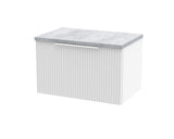 Hudson Reed Fluted 600mm Wall Hung Single Drawer Vanity Unit With Laminate Top & Finger Pull Handle