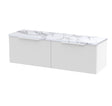 Hudson Reed Fluted 1200mm Wall Hung 2-Drawer Vanity Unit With Laminate Worktop