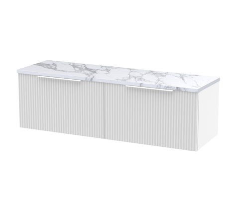 Hudson Reed Fluted 1200mm Wall Hung 2-Drawer Vanity Unit With Laminate Worktop