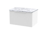Hudson Reed Fluted 600mm Wall Hung Single Drawer Vanity With Laminate Worktop & Soft-Close Drawer