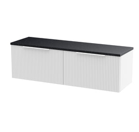 Hudson Reed Fluted 1200mm Wall Hung 2-Drawer Vanity Unit With Laminate Worktop