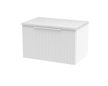 Hudson Reed Fluted 600mm Wall Hung Single Drawer Vanity Unit With Laminate Top