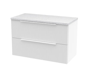 Hudson Reed Fluted 800mm Wall Hung 2-Drawer Vanity Unit With Laminate Top