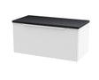 Hudson Reed Fluted 800mm Satin White Wall Hung Single Drawer Vanity Unit With Laminate Top
