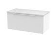 Hudson Reed Fluted 800mm Satin White Wall Hung Single Drawer Vanity Unit With Laminate Worktop