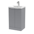 Hudson Reed Fluted 510mm Floor Standing 2-Door Vanity Unit With Basin