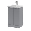 Hudson Reed Fluted 500mm Floor Standing 2-Door Vanity Unit with Basin