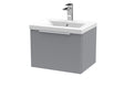 Hudson Reed Fluted 500mm Wall Hung Single Drawer Vanity Unit with Basin