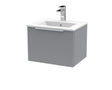 Hudson Reed Fluted 500mm Wall Hung Single Drawer Vanity Unit With Basin