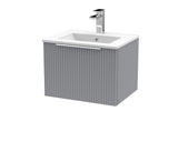 Hudson Reed Fluted 500mm Wall Hung Single Drawer Vanity Unit With Basin