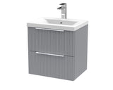 Hudson Reed Fluted 500mm Wall Hung 2-Drawer Vanity Unit Including Basin