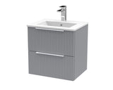 Hudson Reed Fluted 500mm Wall Hung 2-Drawer Vanity Unit With Basin