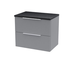 Hudson Reed Fluted 600mm Wall Hung 2-Drawer Vanity Unit With Laminate Top