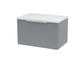 Hudson Reed Fluted 600mm Wall Hung Single Drawer Vanity Unit With Laminate Top