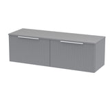 Hudson Reed Fluted 1200mm Wall Hung 2-Drawer Vanity Unit With Worktop