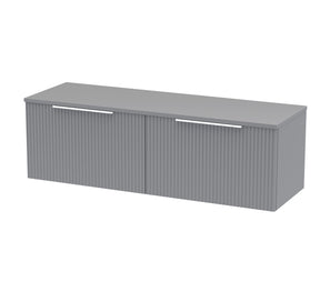 Hudson Reed Fluted 1200mm Wall Hung 2-Drawer Vanity Unit With Worktop