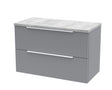Hudson Reed Fluted 800mm Wall Hung 2-Drawer Vanity Unit With Laminate Top