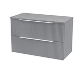 Hudson Reed Fluted 800mm Wall Hung 2-Drawer Vanity and Worktop