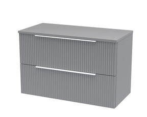 Hudson Reed Fluted 800mm Wall Hung 2-Drawer Vanity and Worktop