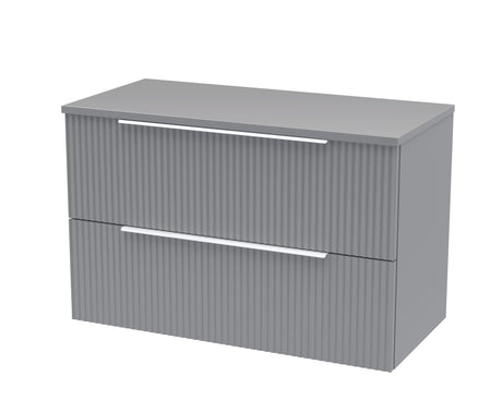 Hudson Reed Fluted 800mm Wall Hung 2-Drawer Vanity and Worktop