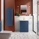 Hudson Reed Fluted 600mm Floor Standing 2-Door Vanity Unit With Basin