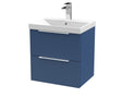 Hudson Reed Fluted 500mm Satin Blue Wall Hung 2-Drawer Vanity Unit with Basin