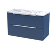 Hudson Reed Fluted 800mm Wall Hung 2-Drawer Vanity Unit With Laminate Worktop