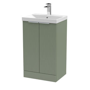 Hudson Reed Fluted 510mm Floor Standing 2-Door Vanity Unit with Basin