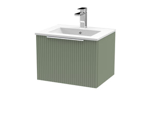 Hudson Reed Fluted 500mm Wall Hung Single Drawer Vanity Unit with Basin