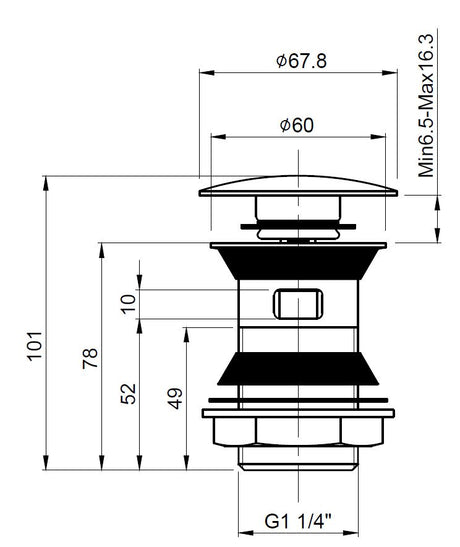 Wastes & Extras Push Button Basin Waste