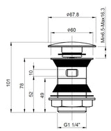 Wastes & Extras Push Button Basin Waste